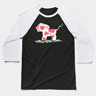 Pink moo Baseball T-Shirt
